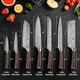 Sunnecko Kitchen Knife Set 7 Piece Chef Knife Set Professional High Carbon Stainless Steel Sharp Kitchen Knives with Wooden Handle