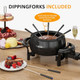 Sunvivi Electric Fondue Pot Set for Cheese & Chocolate Temperature Control 8-Color Coded Forks for Cheese Chocolate Hot Oil Broth 3 Quarts Sunvivi Electric Fondue Pot Set for Cheese & Chocolate Temperature Control 8-Color Coded Forks for Cheese Chocolate Hot Oil Broth 3 Quarts