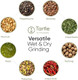 Commercial Spice Grinder Electric - Wet & Dry Herb Grinder with Timer for Spices Nut Seeds Grains & More - Includes 2 Stainless Steel Bowls - Professional Grinding Machine for Bulk Kitchen Prep