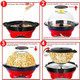 TLGREEN 6 Quart Popcorn Machine - 24 Cups Stir Crazy Popcorn Popper Machine Electric Hot Oil Popcorn Maker Machine with Nonstick Plate & Stirring Rod Large Lid as Serving Bowl and 2 Measuring Cups