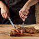 Uniharpa Laguiole Steak Knives Flatware Steak Sets Stainless Steel Service for 6 With Pakkawood Handle and Box
