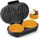 Double Waffle Maker 6 Inch 1200W Belgian Waffle Maker for Breakfast and Snacks Makes 2 Personalized Individual Keto Chaffles Waffle Iron with Nonstick Plates Temperature Knob Black