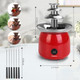 Chocolate Fountain with 6PCS Fork Mini Electric Chocolate Melting Machine Fondue Fountain Set (Red)