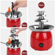 Chocolate Fountain with 6PCS Fork Mini Electric Chocolate Melting Machine Fondue Fountain Set (Red)