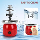 Chocolate Fountain with 6PCS Fork Mini Electric Chocolate Melting Machine Fondue Fountain Set (Red)