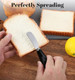 Small Butter Knife 2 Pcs 5.1 Inch Cheese Spreader Stainless Steel Spreading Knife for Appetizers Condiments Jam Breakfast (Black & White)