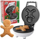 Gingerbread Man Mini Waffle Maker - Make this Christmas Special for Kids with Cute 4 Inch Waffler Iron Electric Non Stick Breakfast Appliance for Xmas Holiday Season Fun or Dessert for Parties