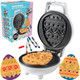 Mini Easter Egg Waffle Maker- Make Holiday Morning Breakfast Special - Includes 4 Edible Food Markers for Optional Extra Decorating Fun - Easter Bunny Basket Stuffer Egg Hunt Surprise for Kids