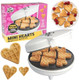 Mini Hearts Waffle Maker- Make 9 Heart Shaped Waffles or Pancakes for Special Breakfast Love w Electric Nonstick Iron- Unique Treat for Kids Adults- Waffler Griddle Includes Recipe Guide- for Her