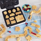 Train Set Waffle Maker- Build Waffle or Pancake Shaped Tracks Cargo Cars Signs Station- Fun Family Breakfast Electric Nonstick Waffler Iron w 4 Removable Dishwasher Safe Plates Recipes- Kids