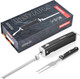 Cordless Electric Knife Set - Rechargeable Carving Knife with Safety Lock Black Ergonomic Handle with Knives and Forks for Meat Bread Brisket Slicing Thanksgiving and Christmas s Cordless Electric Knife Set - Rechargeable Carving Knife with Safety Lock Black Ergonomic Handle with Knives and Forks for Meat Bread Brisket Slicing Thanksgiving and Christmas s