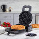 West Bend Belgian Waffle Maker Makes 7-Inch Waffles 180-Degree Flip with PTFE- Non-Stick Plates Vertical Storage and Non-Skid Rubber Feet 1000-Watts Black