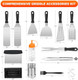 Griddle Accessories Kit 30PCS Flat Top Grill Accessories Kit for Blackstone and Camp Chef Stainless Steel Griddle Grill Tools with Enlarged Spatulas Scraper Tongs Carrying Bag for Outdoor BBQ