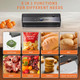 Vacuum Sealer Machine 85kPA Automatic Food Sealing for Dry/Moist Food Fresh Saver 8-in-1 Food Storage with Digital Countdown Built-in Bags Storage & Cutter 1 Roll and 5 Pre-cut Bags