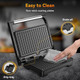 YASHE Panini Grill Press 1200 W Sandwich Maker Panini Maker with Non-Stick Coated Cast Aluminum Plates Fits 2 Slices of Bread 180-Degree Opening Easy to Clean Versatile Use