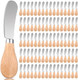 100 Pcs Cheese Spreader Knives with Wooden Handle Stainless Steel Butter Spreader Charcuterie Boards Accessories for Hotels Family Weddings
