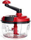 Multi-Functional Manual Food Processor 8 Cup Hand-powered Crank Chopper Mincer Blender with Clear Container for Vegetables Meat Fruits Nuts Herbs Onions (Without Base)