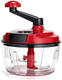 Manual Food Processor 8 Cup Hand Powered Crank Chopper Mincer Blender with Clear Container for Vegetables Meat Fruits Onions