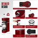 Electric Herb Grinder 1800mah Battery Powered 500g Large Capacity with Storage Box Red