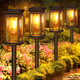 KOOPER 2 Pack Solar Pathway Lights - Unique Waterproof Garden Lights for Outdoor Patio Yard Lawn Walkway - Auto On/Off