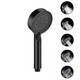Acetap 5-Mode Round Hand Shower - Black Elegance with ABS Material - Effortless Setup Lightweight Wide Coverage Spray. (Head Only)