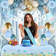 Blue Birthday Decorations, Blue Party Decorations with Happy Birthday Banner Dusty Blue Sand White Gold Balloons Tablecloth Curtain Sash Tiara for Women Girls Princess Light Blue Birthday Decorations