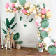 Pink and Green Balloon, 60PCS Sage Green Party Balloon, 12Inch Olive Pastel Pink Balloons Metallic Gold Confetti Balloons for Baby Shower Wedding Jungle Cactus Birthday