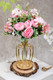 SATYAM KRAFT 1 Pcs Artificial Peony Rose Flower Bouquet Bunch for Home Decor, Office, Bedroom, Balcony, Table Display, Wedding Decoration (Without Vase Pot) (Pink) Fabric
