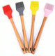 Bekner Wooden Handle Heat Resistant Pastry Brushes Silicone Flat Pastry Brush (Pack of 1)