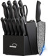 Knife Set 15 Pieces Kitchen Knife Set With Built In Knife Sharpener Block