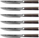 Steak Knives - Set Of 6 - Damascus - 5.5" - Japanese Vg10 Core Steel Forged Straight Edge - Pakka Handle - Box