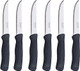 Arcos 4 Inch Steak Knives Set Of 6 Pcs In Nitrum Stainless Steel. Serrated Utility Meat Knife Set. Ergonomic Polypropylene Black Handle. Steak Basics