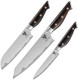 3 Pieces Knife Set Professional Japanese High Carbon Stainless Steel Kitchen Knife Set Ultra Sharp Chef Knives Sets With Ergonomic Pakkawood Handle 15° Double-Edged Blade Full Tang Design