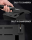 Astercook Knife Set Kitchen Knife Set With Built-In Sharpener Block Dishwasher Safe 15 Pieces German Stainless Steel Knife Block Set Black