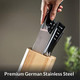 Kitchen Knife Set Block With Sharpener Chef Santoku Paring Utility Carving And Bread Knives Stainless Steel Professional Kitchenware (Set Of 6) Kitchen Knife Set Block With Sharpener Chef Santoku Paring Utility Carving And Bread Knives Stainless Steel Professional Kitchenware (Set Of 6)