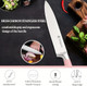 Kitchen Knife Set9-Piece Pink Chef Knife Sets With Acrylic Block Non-Stick Coated Stainless Steel Knives Set For Kitchen For Women Girlsergonomic Handle Design