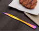 Berglander Titanium Colorful Plated Multicolor Stainless Steel Steak Knives Steak Knife Heavy Duty Steak Knife For Chefs Great For Bbq Weddings Dinners Parties Homes Kitchens Pack Of 6