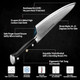 8" Chef'S Knife - 9Cr18Mov Stainless Steel Core & 9-Layer Damascus Clad Blade Ergonomic Full Tang G10 Handle Non-Slip Grip Perfect For Cutting Fruits Vegetables & Meat Sheath & Box 8" Chef'S Knife - 9Cr18Mov Stainless Steel Core & 9-Layer Damascus Clad Blade Ergonomic Full Tang G10 Handle Non-Slip Grip Perfect For Cutting Fruits Vegetables & Meat Sheath & Box