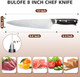 8 Inch Chef Knife Kitchen Knife With Sharpener And Finger Guard Professional Steel Sharp Chef'S Knife Set With Ergonomic Handle s For Mom/Dad Black