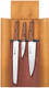 Cangshan W Series 59953 4-Piece Leather Roll Knife Set