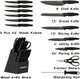 Knife Set 14 Pieces Kitchen Knife Set With Block High Carbon Stainless Steel Knife Block Set Dishwasher Safe Cutlery Black Knife Set 14 Pieces Kitchen Knife Set With Block High Carbon Stainless Steel Knife Block Set Dishwasher Safe Cutlery Black