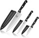 Kitchen Knife 3-Pcs Knife Set With Sheath 8 Inch Chef Knife 4.5 Inch Utility Knife 4 Inch Paring Chef Knife Stainless Steel Black Kitchen Knife 3-Pcs Knife Set With Sheath 8 Inch Chef Knife 4.5 Inch Utility Knife 4 Inch Paring Chef Knife Stainless Steel Black