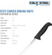 Cold Steel Commercial Series 6" Stiff Curved German 4116 Stainless Steel Fixed Blade Trailing Point Narrow Game & Fish Processing Cutting Boning Knife With Ergonomic Kray-Ex Handle Cold Steel Commercial Series 6" Stiff Curved German 4116 Stainless Steel Fixed Blade Trailing Point Narrow Game & Fish Processing Cutting Boning Knife With Ergonomic Kray-Ex Handle