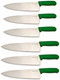 10" Columbia Cutlery Commercial Chef/Cook Knife - Green Fibrox Handle - Razor Sharp And Dishwasher Friendly (3 Pack - 10" Green Chef)
