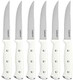 Cuisinart Classic Forged Triple Rivet 6-Piece Steak Knife Set Superior High-Carbon Stainless Steel Blades For Precision And Accuracy (White)