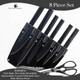 David Burke 7-Piece Black Knife Set With Acrylic Block - Sleek & Stylish Commercial Grade Coated Carbon Steel Cutlery