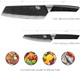 Professional Damascus Kitchen Knife High Carbon Stainless Steel Pakkawood Handle Black Oxide Hammered 7 Inch Bunka Knife And 5 Inch Utility Knife