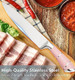 9Pcs White Kitchen Knife Set Dufeimoy Chef Knife Set Professional Stainless Steel Knife Block Set With Scissors Peeler And Knife Sharpener Rod For Cooking Meat Cutting