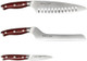 Ergo Chef 3-Piece Crimson Series Knife Set: 8" Chef'S Knife 8" Offset Bread Knife & 3.5" Paring Knife - Forged High Carbon X50Crmov15 German Stainless Steel With Ergonomic G10 Handle