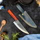 Professional Hand Forged Japanese High Carbon Steel Ultra Sharped Kitchen Chef Knife With Hand Stitched Leather Sheath